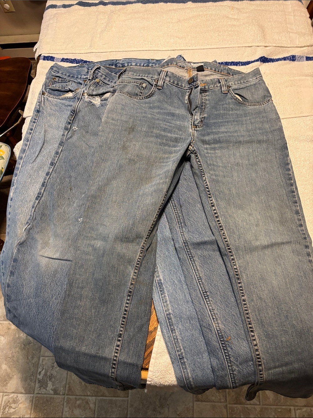 Carhartt Light Blue Relaxed Fit Denim Jeans with Contrast Stitching